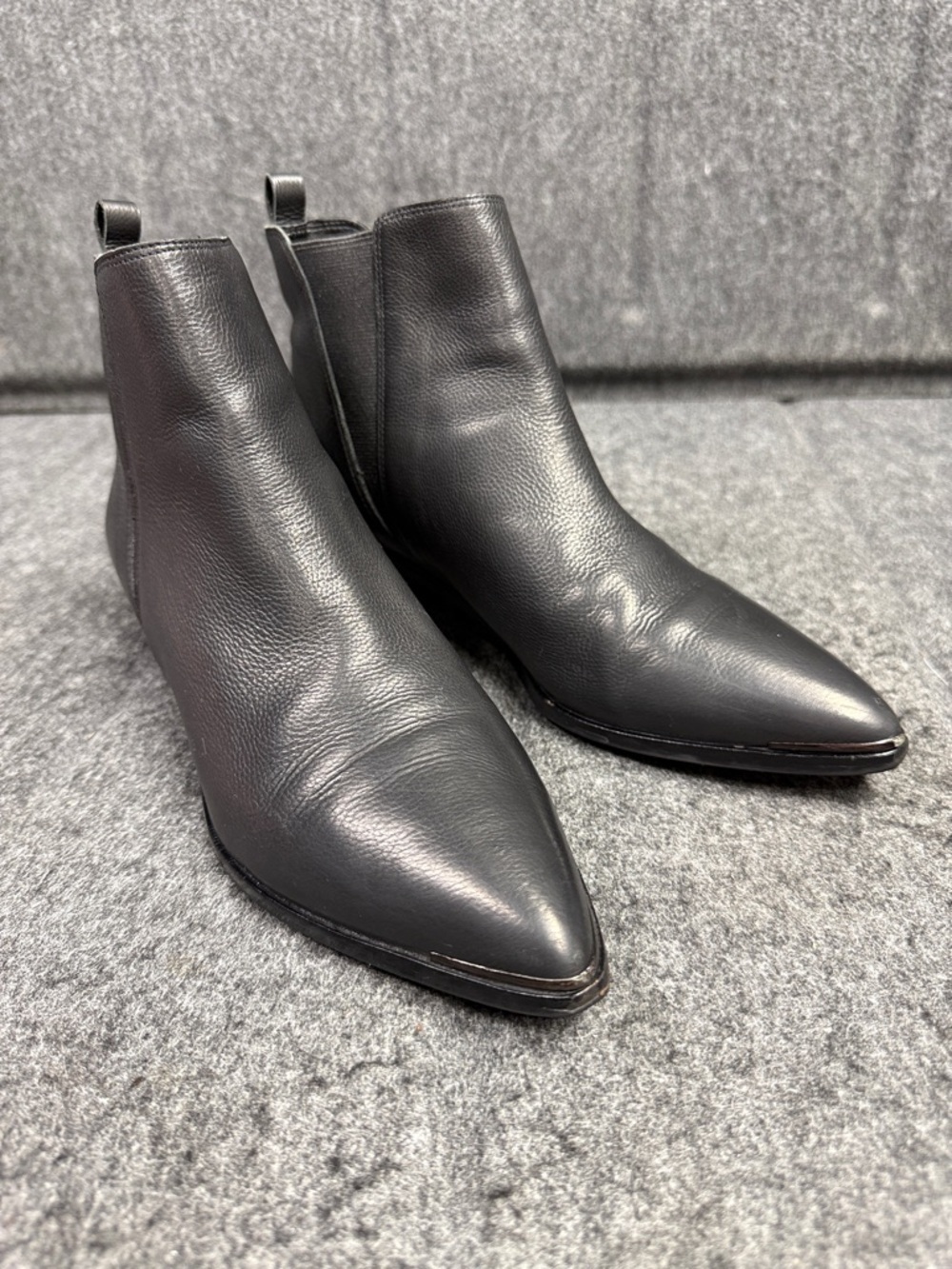 Marc Fisher YALE Black Pointed Leather Booties
